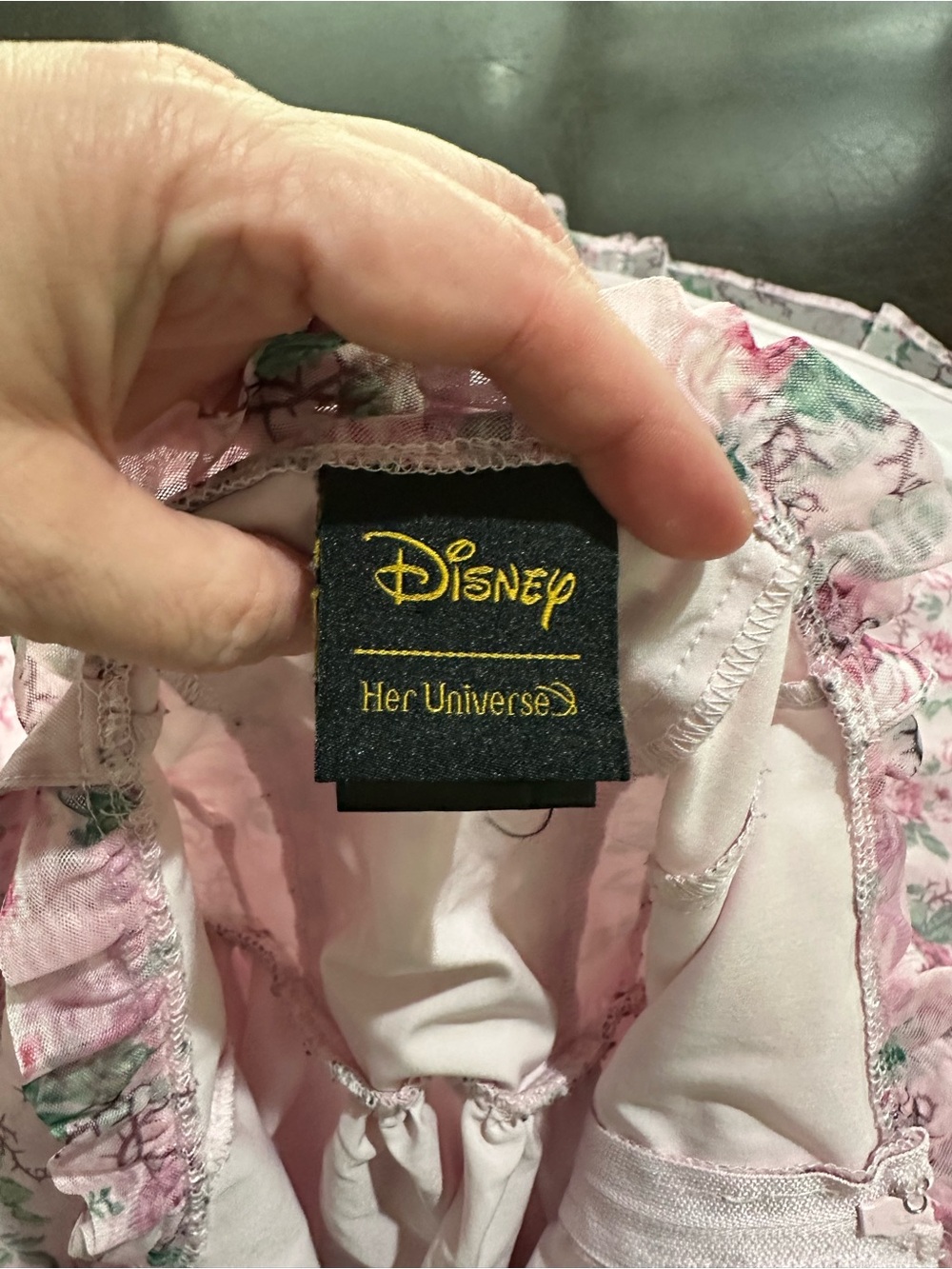 Disney Her Universe Light Pink Floral Ruffled Dress sleeping Beauty Sz l - Picture 3 of 11